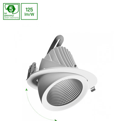 Spectrum LED inbouwspot 10.5W 3000K 1521 lumen IP20 kantelbaar aluminium mat goud 220-240V CE RoHS