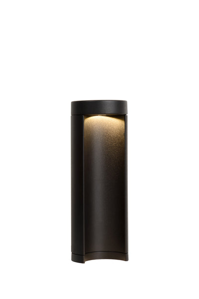 Lucide COMBO LED tuin sokkellamp, 9W 3000K, IP54 Zwart aluminium, 250mm moderne buitenbollard