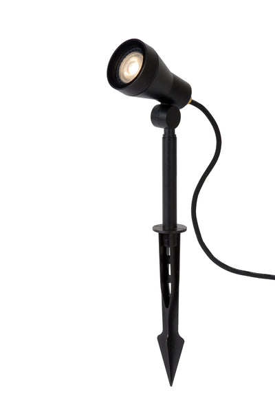 Projecteur de jardin LED Lucide SPIKE, 1x5W GU10 3000K, dimmable, IP54 Luminaire d’extérieur en aluminium noir