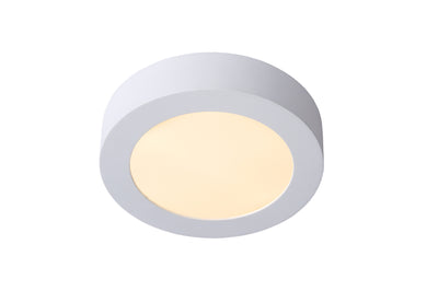 Lucide BRICE LED badkamer plafondlamp, rond 18cm, dimbaar 12W 3000K, IP44 Wit