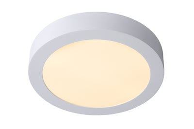 Lucide BRICE LED badkamer plafondlamp, dimbaar 15W 3000K, IP44 rond 24cm Wit modern design