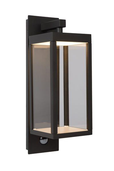 Lucide CLAIRETTE LED wandlamp 13W 3000K IP54 met PIR bewegingssensor en antraciet behuizing