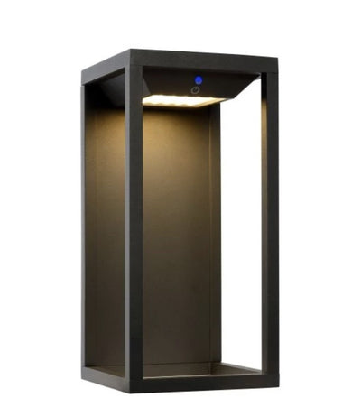 Lucide Tenso Solar LED buitenwandlamp 2.2W 3000K IP54 antraciet gegoten aluminium