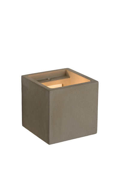 Lucide GIPSY wandlamp, modern vierkant betonnen design, G9 fitting, 25W max, dimbaar, 220-240V, IP20, Grijs