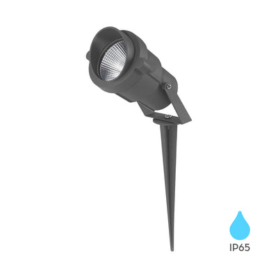 Projecteur LED sur piquet Braytron 9W Ambre 220-240V IP65 IK08 extérieur aluminium Gris faisceau 60°