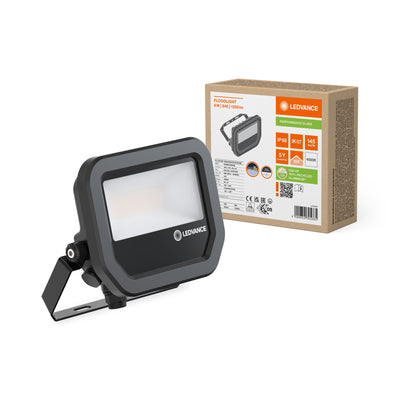 Projecteur LED Aluminium Noir 8W 1200 lumens 4000K IP66 faisceau symétrique