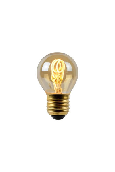 Ampoule LED filament Lucide G45, E27 dimmable, 3W 2200K Ambre Ø4.5cm