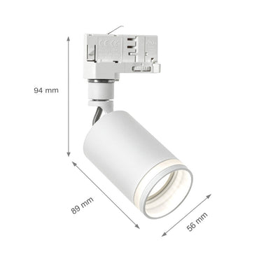Spectrum MADARA MINI RING II 3-Fase Railsysteem Spot, GU10 Fitting, 250V, IP20, Witte Aluminium Behuizing