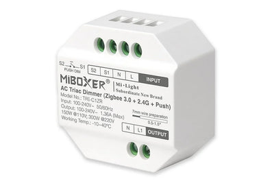 Miboxer module variateur LED encastrable AC TRIAC dimmable Zigbee 3.0 RF 2.4GHz Push Tuya contrôle intelligent de l’éclairage