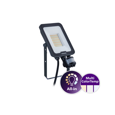 Philips LED schijnwerper 30W IP65 3300-3600 lumen 3000K 4000K 6500K Grijze behuizing IK07 buitenverlichting