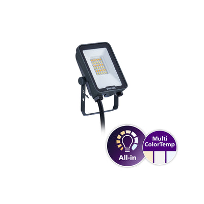 Philips Ledinaire Projecteur LED tout-en-un 20W 2200-2400 lumens 3000K 4000K 6500K IP65 IK07 Gris