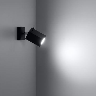 Applique murale Sollux Lighting MERIDA Noire, compatible LED, Aluminium, IP20, 220-240V, certifiée CE RoHS