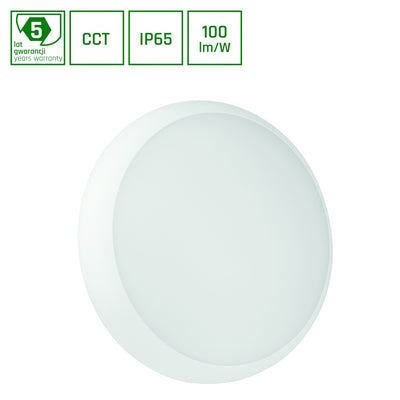Spectrum NYMPHEA CITY PRO LED opbouw ronde lamp 18W 230V CCT 1800 lumen IP65 IK10 sensor