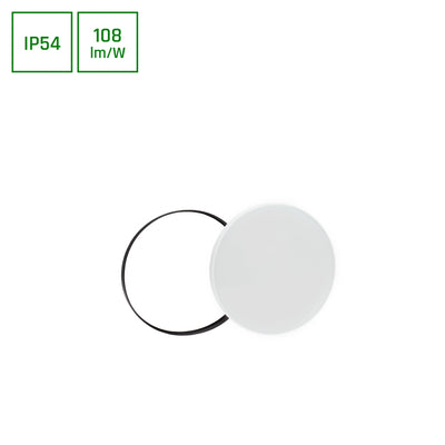 Spectrum LED opbouwlamp met sensor 18W 3000K 1950 lumen 230V IP54 IK04 Wit Zwart rond