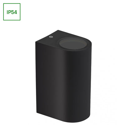 Applique murale LED GU10 Spectrum Noir, 2x6W, 250V, IP54 Extérieur Intérieur Bidirectionnelle 150x73x95mm