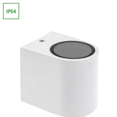 Applique murale Spectrum LED GU10, 1 lumière, 250V, IP54, boîtier en polycarbonate blanc 80x73x95mm pour utilisation intérieure et extérieure
