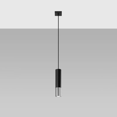 Sollux Lighting lampe suspendue LED Loopez Chrome Noir, 1x GU10, IP20, 220-240V, Aluminium
