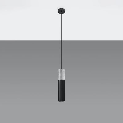 Sollux Lighting Suspension LED Borgio Béton Noir, 1x GU10, IP20, 220-240V, CE RoHS