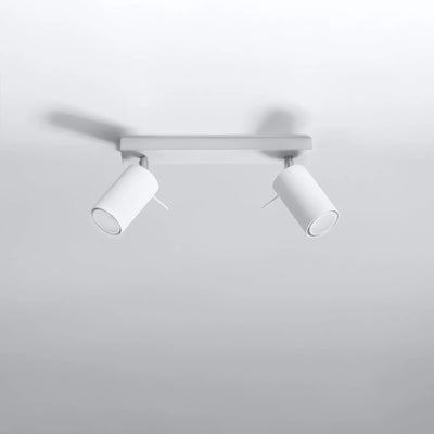Sollux Lighting Spot LED de plafond blanc RING, 2x douille GU10, IP20, aluminium or mat laiton, CE RoHS