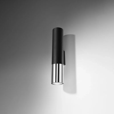 Applique murale LED Sollux Lighting LOOPEZ Chrome Noir, culot GU10, IP20, 220-240V, Aluminium, CE RoHS
