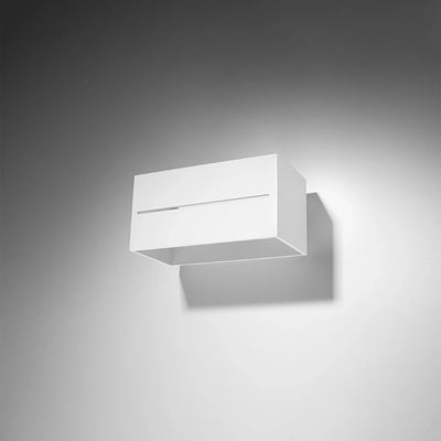 Applique murale Sollux Lighting LOBO MAXI Blanc, compatible LED 50W, IP20, Aluminium, certifiée CE RoHS