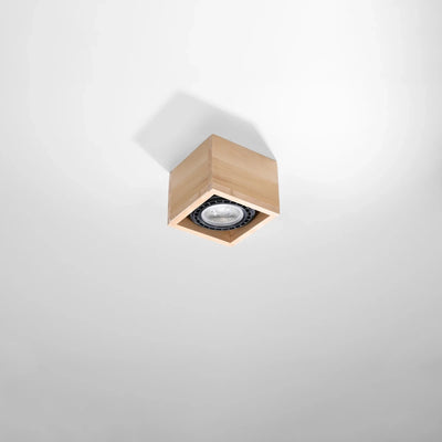 Spot encastré LED plafond Sollux Lighting QUATRO 1, bois naturel, IP20, 220-240V, 50W max, CE RoHS
