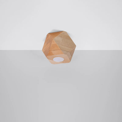 Spot LED plafond Sollux Lighting Woody 1, bois naturel, IP20, 220-240V, CE RoHS, max 50W, sans scintillement