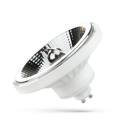 Spectrum LED AR111 GU10 230V 12W 3000K Blanc chaud 1050 lumens 45° Boîtier blanc Garantie 5 ans