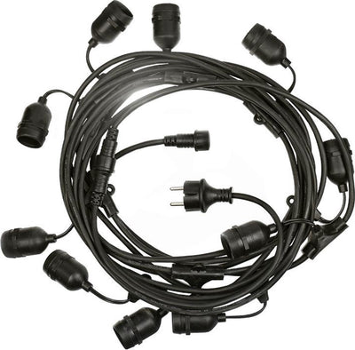 Spectrum LED lichtsnoer 10m met 10x E27 fittingen, buitenslinger kabel, optionele LED lampen