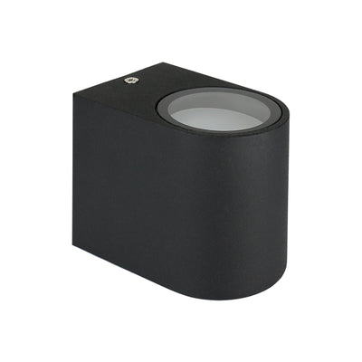 Applique murale LED Spectrum demi-ronde Noire, douille GU10, lampe murale d'extérieur IP44 230V