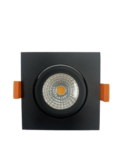 LCB LED inbouwspot Zwart vierkant 82mm 5W 500 lumen 2700K IP65 badkamergebruik TRIAC dimbaar 230V