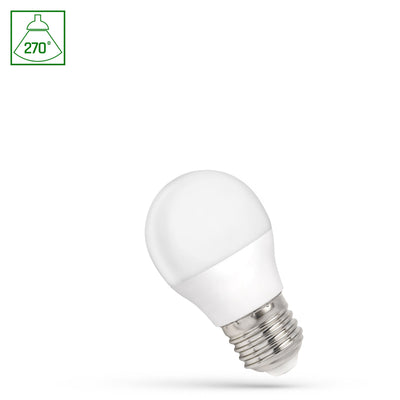 Lampe LED G45 E27 1W blanc chaud 3000K de Spectrum pour un éclairage d'intérieur d'ambiance avec 90 lumens et un angle de rayonnement de 270°