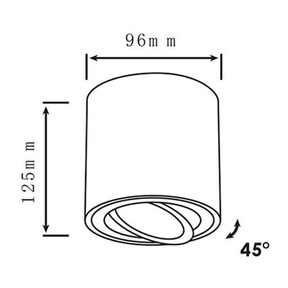 Spot encastré de plafond rond à LED blanc avec douille GU10 réglable