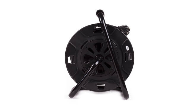 Kabelhaspel 15m - 4-voudig met randaarde -  3x1.5mm2 - zwart 