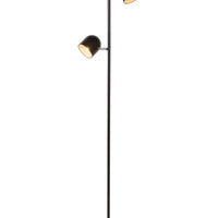 Lampadaire Lucide SKANSKA, LED 2x5W 3000K, à variateur tactile, tête rotative, métal noir moderne, hauteur 1410mm