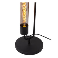 Lucide CALIXT vloerlamp, 2xE27 fittingen, 220-240V, dimbaar, Zwart metaal, modern design, IP20, 1300mm hoogte