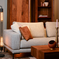 Lucide CALIXT vloerlamp, 2xE27 fittingen, 220-240V, dimbaar, Zwart metaal, modern design, IP20, 1300mm hoogte