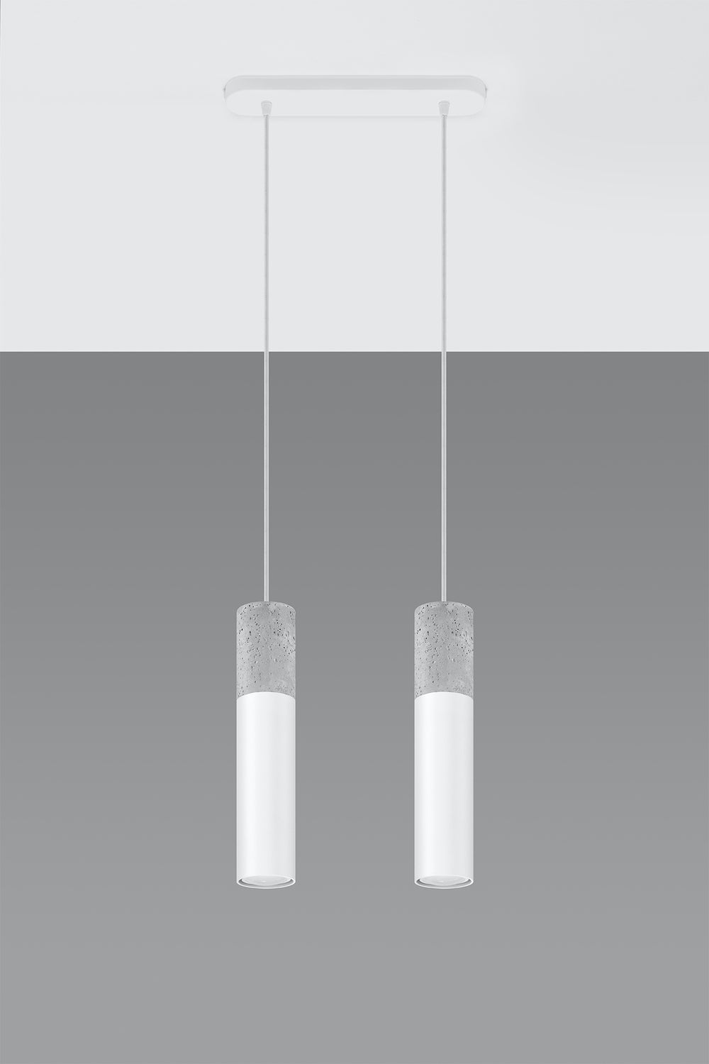 Suspension LED Sollux Lighting Borgio 2 béton blanc 2 GU10 40W
