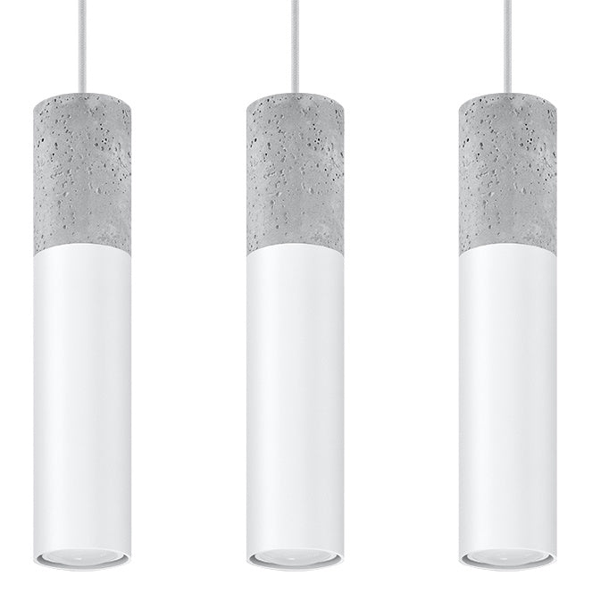 LED Hanglamp wit beton BORGIO - 3 x GU10 aansluiting