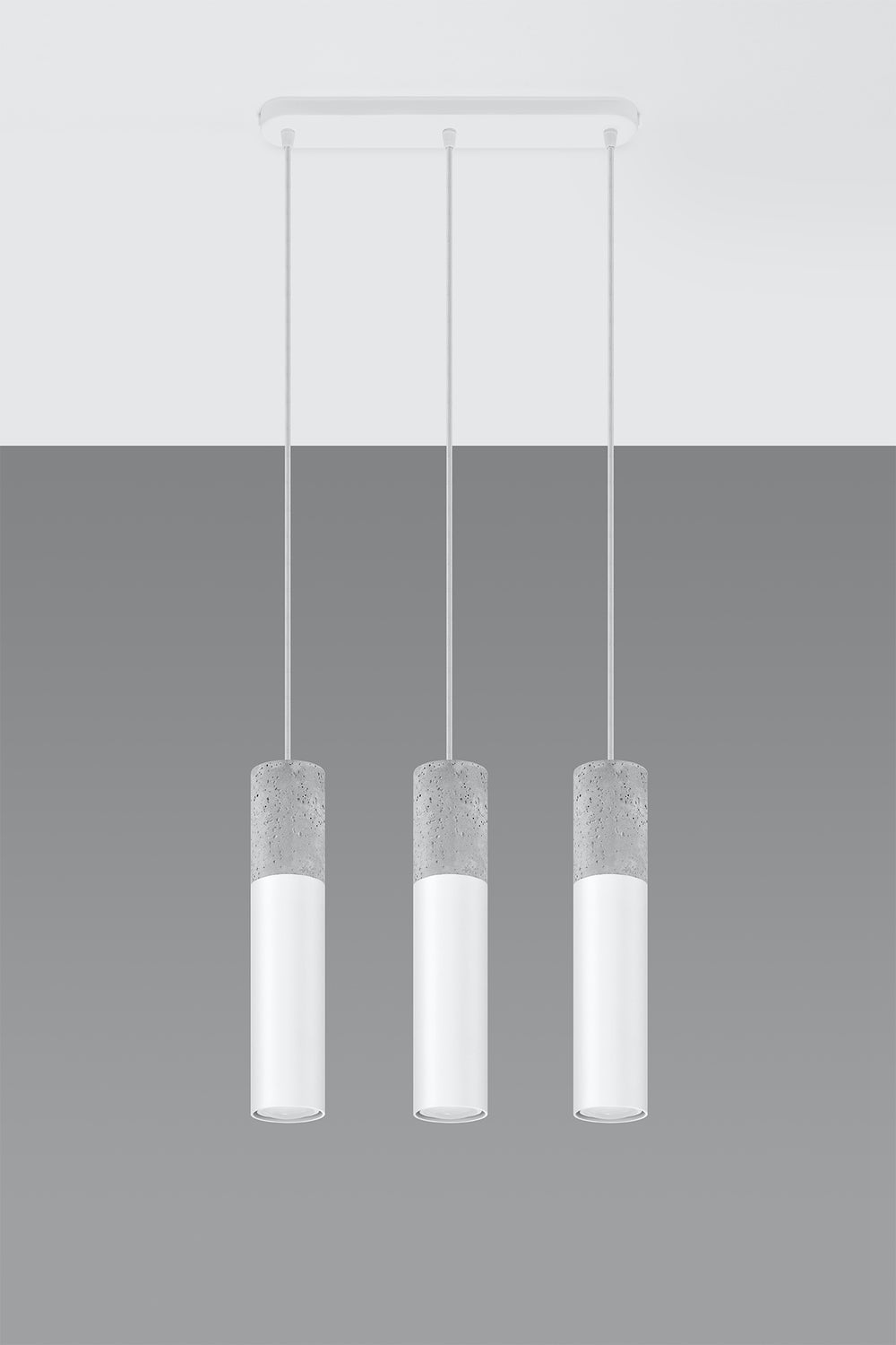 LED Hanglamp wit beton BORGIO - 3 x GU10 aansluiting