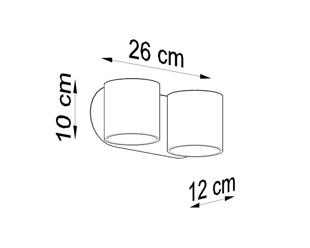 Wandlamp ORBIS 2 zwart 