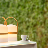 Lucide JOE oplaadbare LED tafellamp IP44 Wit, 3W dim to warm 2800K-3200K, USB opladen, binnen buiten gebruik