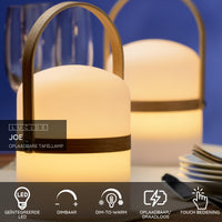 Lucide JOE oplaadbare LED tafellamp IP44 Wit, 3W dim to warm 2800K-3200K, USB opladen, binnen buiten gebruik