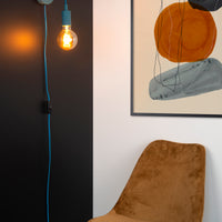 Lucide POLA kinder wandlamp, 1xE27 fitting, Blauwe afwerking, Moderne ronde vormgeving, 220-240V, IP20