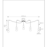 Lucide FIX moderne hanglamp, 5xE27 fittingen, Zwart metaal, rond ontwerp, verstelbare hoogte, IP20