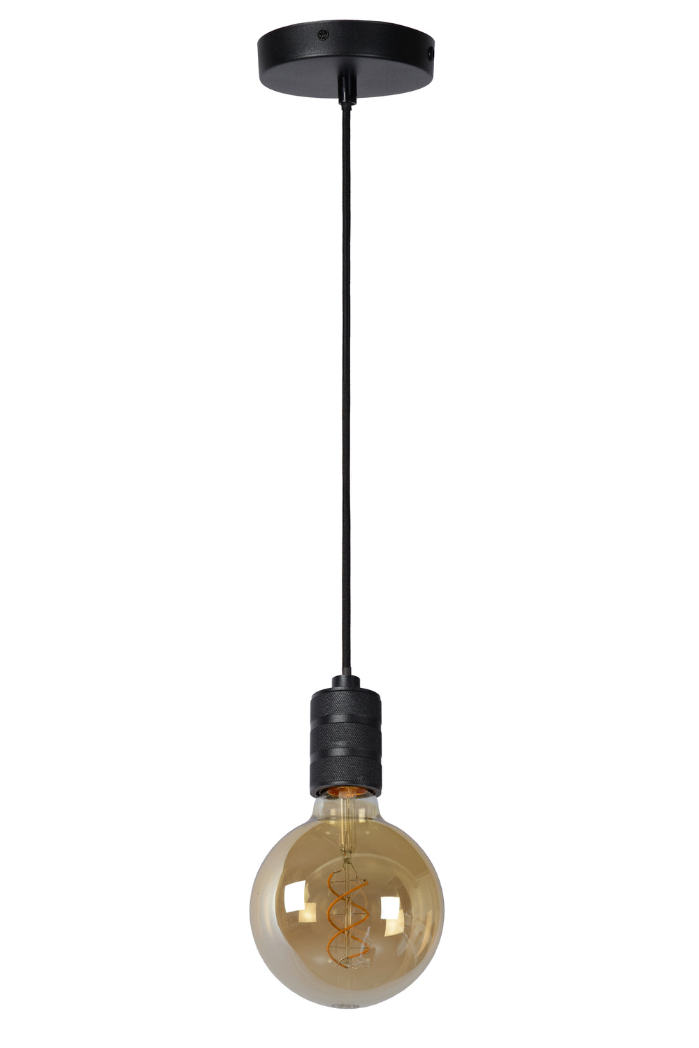 Lucide JOVA hanglamp Zwart & Goud, 1xE27 fitting, verstelbare hoogte, metalen ontwerp, IP20 binnen hanglamp