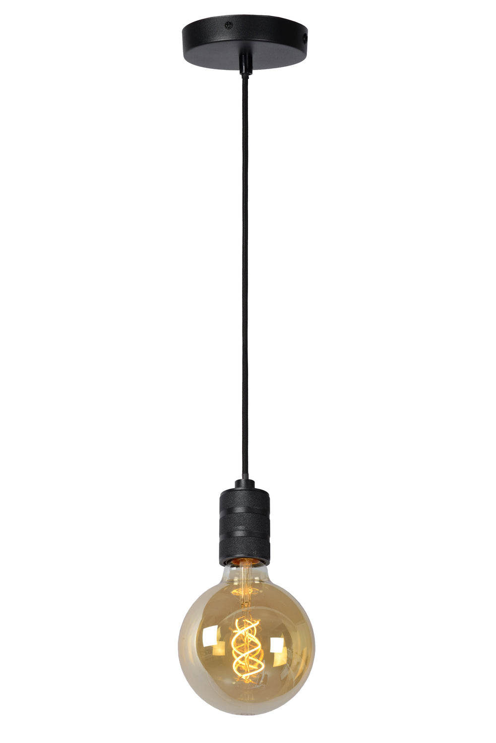 Lucide JOVA hanglamp Zwart & Goud, 1xE27 fitting, verstelbare hoogte, metalen ontwerp, IP20 binnen hanglamp