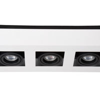 Lucide XIRAX LED plafondspot, 3x5W GU10, dim to warm 2200K-3000K, IP20, Wit aluminium