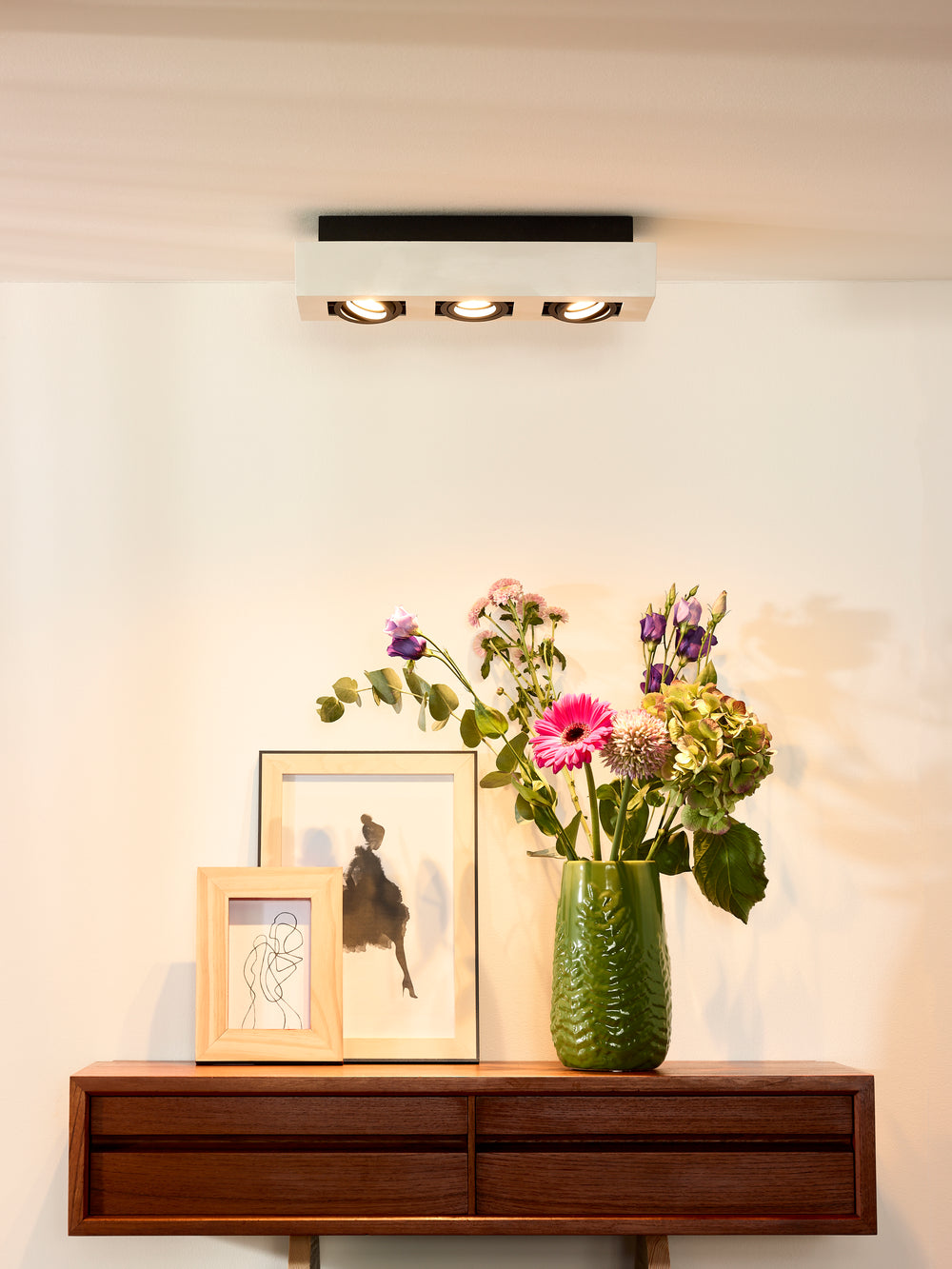 Lucide XIRAX LED plafondspot, 3x5W GU10, dim to warm 2200K-3000K, IP20, Wit aluminium