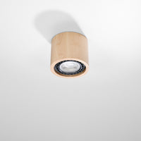 Plafondspot BASIC 1 natuurlijk hout